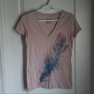 Pink vneck tshirt
